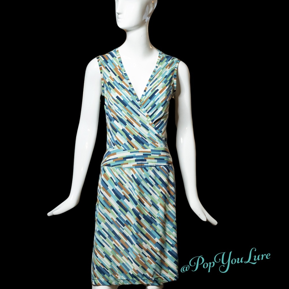 BCBG Multi Color V Neck Dress